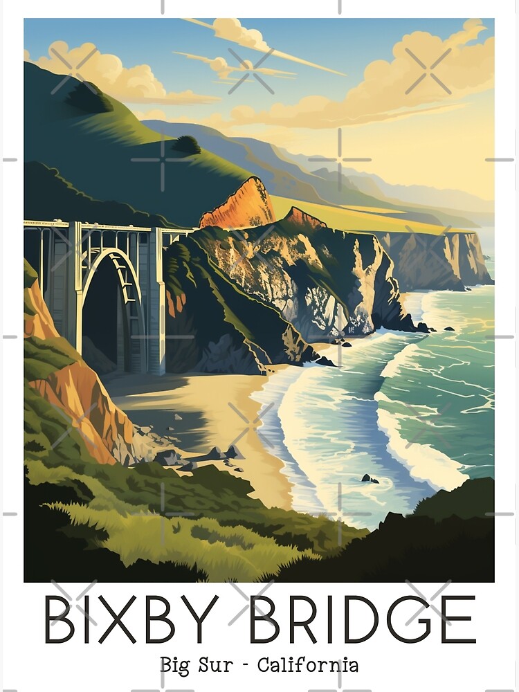 NUDE PUBLIC BIG SUR CALIF 60S ヴィンテージポスター Big Sur California Poster | Pacific Coast Highway Cliffside Travel