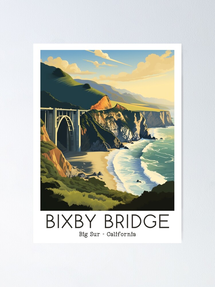 A Vintage Travel Illustration of Big Sur - California - US