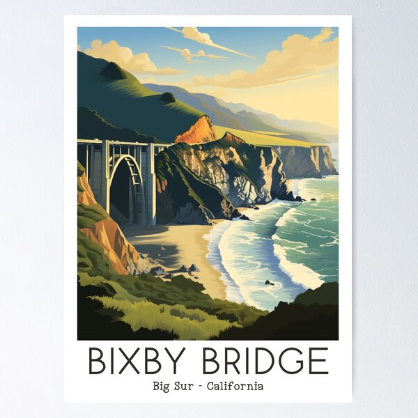 A Vintage Travel Illustration of Big Sur - California - US
