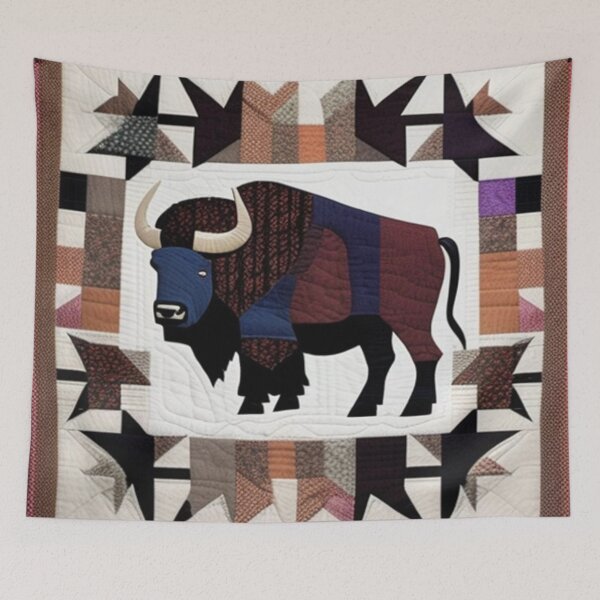 Item preview, Buffalo Patchwork quilt  designed and sold by Roxburylane.