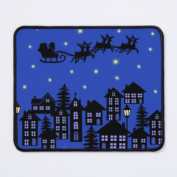 Item preview, Small town at Christmas on royal blue designed and sold by QuirkyCraftz.