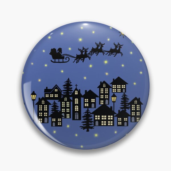 Item preview, Small town at Christmas on dusky blue designed and sold by QuirkyCraftz.