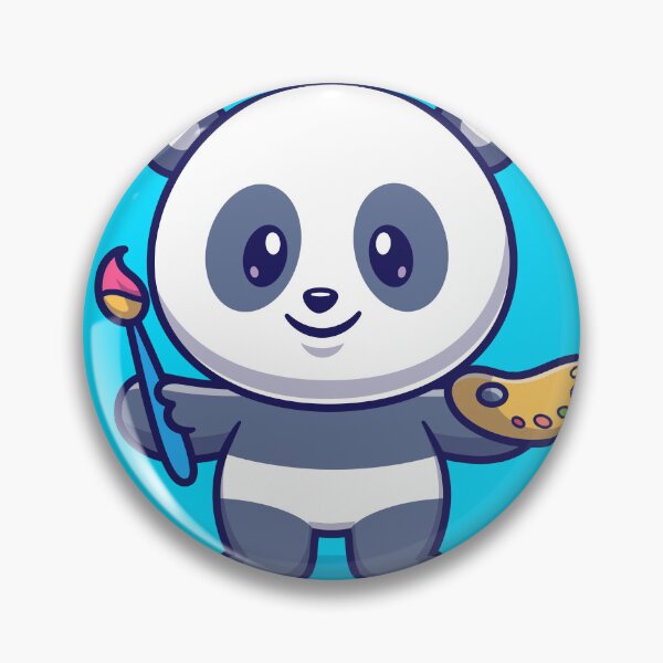 Item preview, Cute Panda Painting Cartoon Vector Icon designed and sold by hjian8219.
