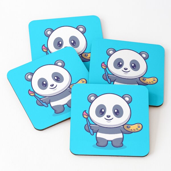 Item preview, Cute Panda Painting Cartoon Vector Icon designed and sold by hjian8219.