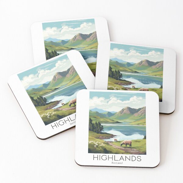 Item preview, A Vintage Travel Illustration of the Highlands - Scotland  designed and sold by GoodOldVintage.