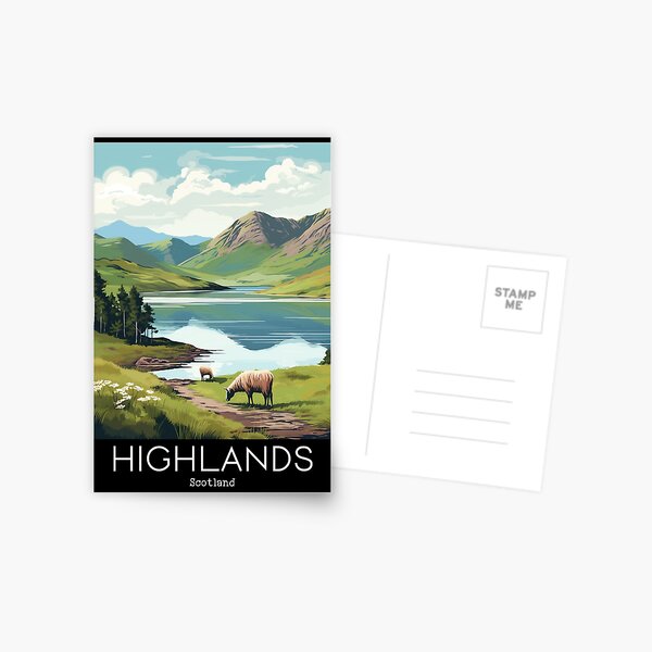 Item preview, A Vintage Travel Illustration of the Highlands - Scotland  designed and sold by GoodOldVintage.