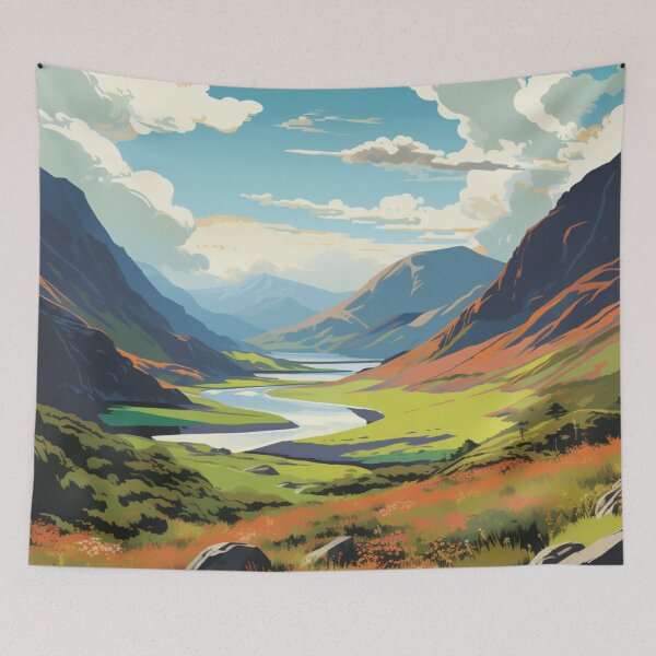 Item preview, A Vintage Travel Illustration of the Highlands - Scotland  designed and sold by GoodOldVintage.