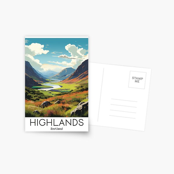 Item preview, A Vintage Travel Illustration of the Highlands - Scotland  designed and sold by GoodOldVintage.
