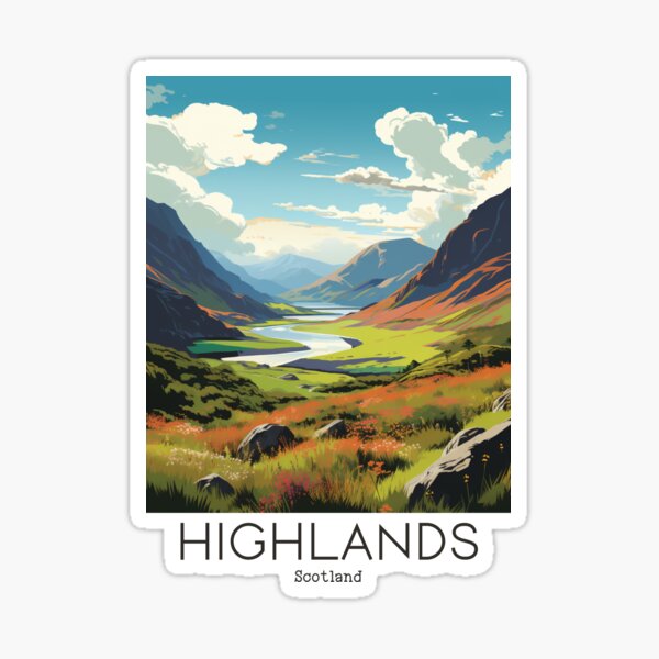 Vista previa del artículo con la obra «Una ilustración de viaje vintage de las Tierras Altas - Escocia», diseñado y vendido por GoodOldVintage.