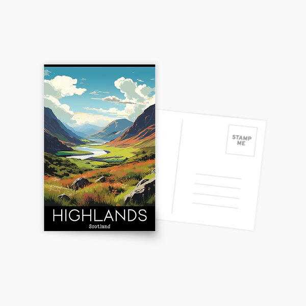 Item preview, A Vintage Travel Illustration of the Highlands - Scotland  designed and sold by GoodOldVintage.