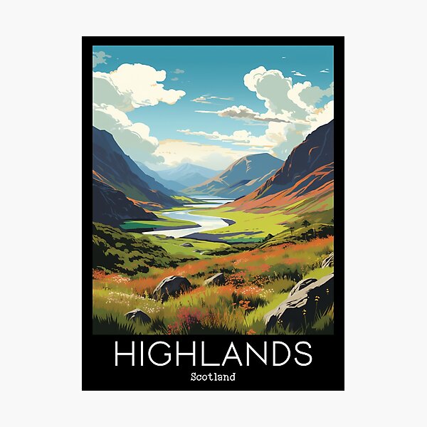 Item preview, A Vintage Travel Illustration of the Highlands - Scotland  designed and sold by GoodOldVintage.