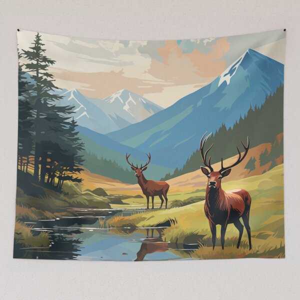 Item preview, A Vintage Travel Illustration of the Highlands - Scotland  designed and sold by GoodOldVintage.