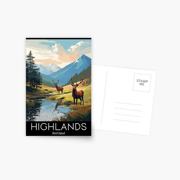 Item preview, A Vintage Travel Illustration of the Highlands - Scotland  designed and sold by GoodOldVintage.