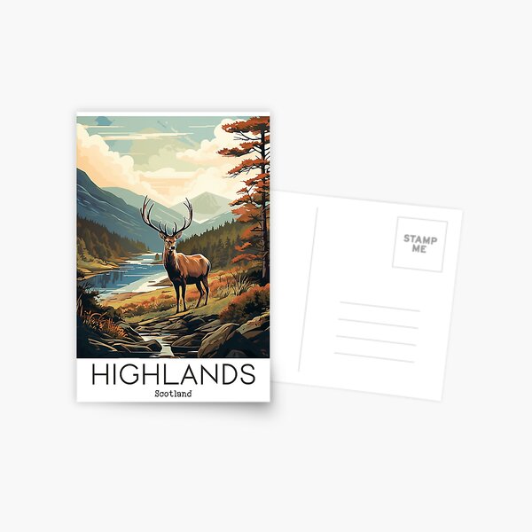 Item preview, A Vintage Travel Illustration of the Highlands - Scotland  designed and sold by GoodOldVintage.