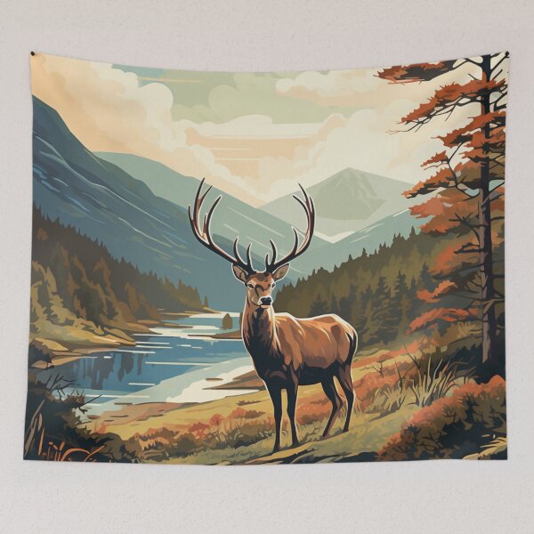 Item preview, A Vintage Travel Illustration of the Highlands - Scotland  designed and sold by GoodOldVintage.