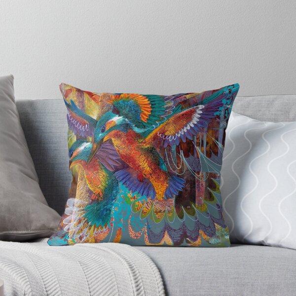 Forest Kingfishers Throw Pillow