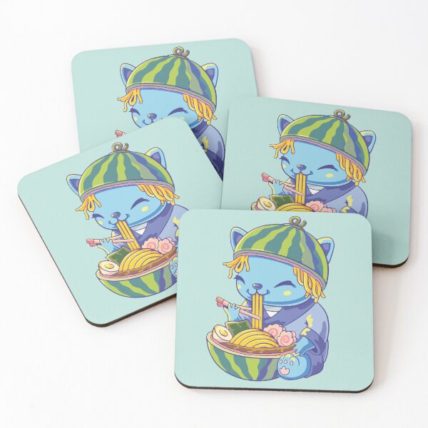 Item preview, Chibi cat eats ramen designed and sold by distressedkafe.