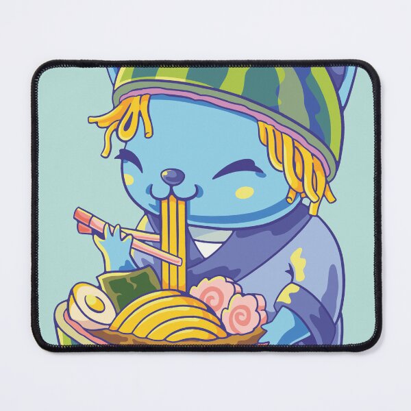 Item preview, Chibi cat eats ramen designed and sold by distressedkafe.