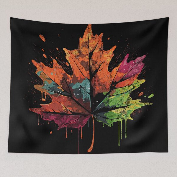 Item preview, A Vintage Distressed Boho Street Art Maple Leaf designed and sold by GVRDesign.