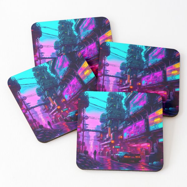 Item preview, Cyberpunk Inner City Street In Halloween designed and sold by Ink Art Design.