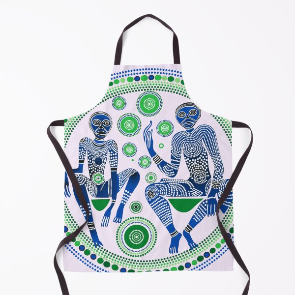 Item preview, Monkeys Aboriginal Dots Painting Tribal Art In Blue and Green designed and sold by AboriginalAdorn.