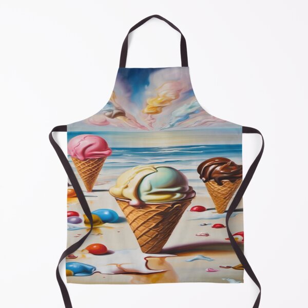 Item preview, Ice cream beach surrealist painting designed and sold by druidwolfart.