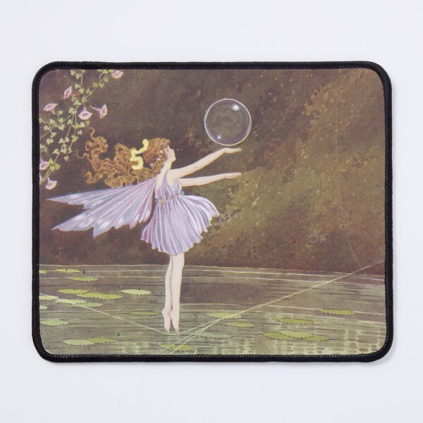 Item preview, Fairy on Spiderweb Holding Bubble over a Lake Vintage Watercolor Child Teen Youth Fantasy Mythology Gift designed and sold by ElegantTeaTime.
