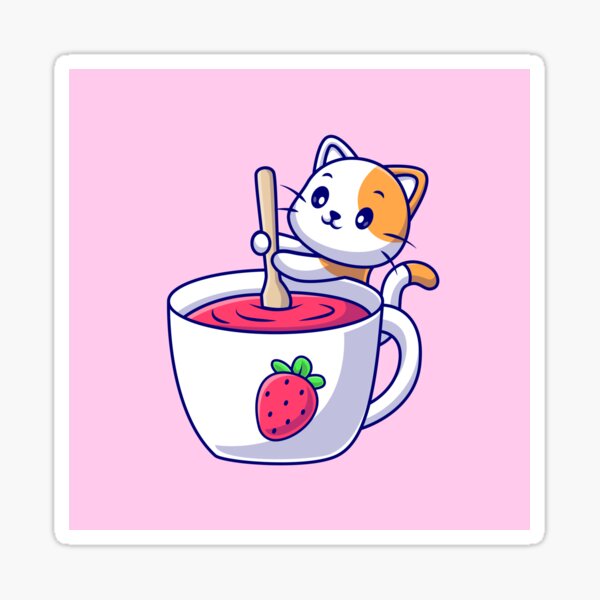 Cute Drink Cup Cartoon Vector Icon Illustration - Drink - Sticker