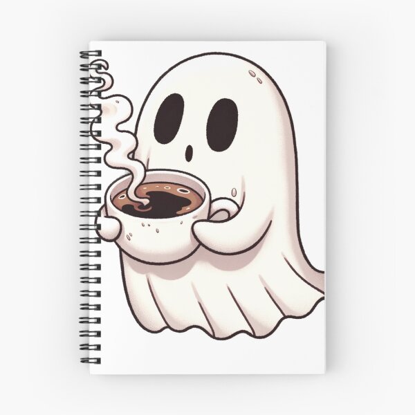 Item preview, Spooky ghost drinking hot coffee designed and sold by QuickFill.
