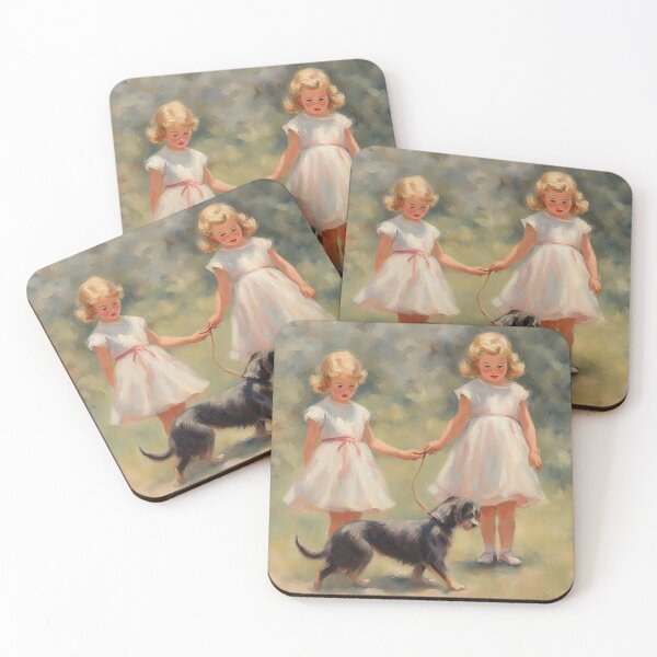 Item preview, Niñas con perro negro designed and sold by adele-julia.