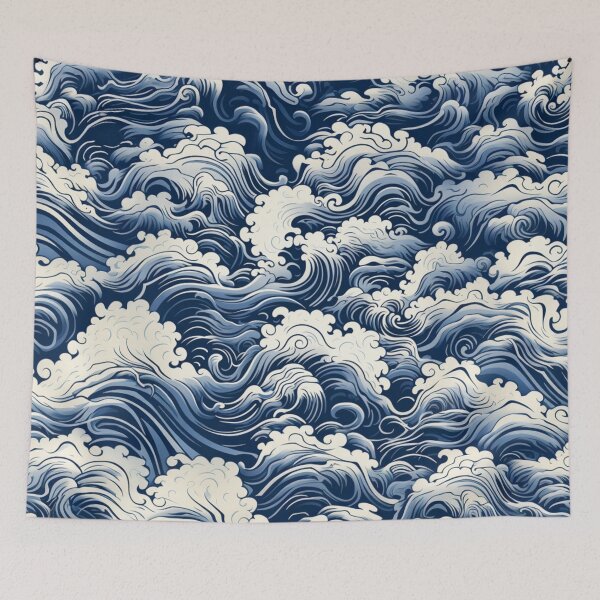Item preview, Japanese style pattern: foaming waves motif designed and sold by Onigokko.