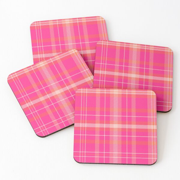 Item preview, Boho bright pink plaid on cream orange designed and sold by Ilze Lucero.