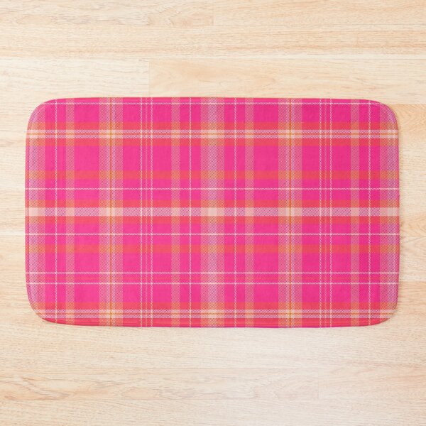 Item preview, Boho bright pink plaid on cream orange designed and sold by Ilze Lucero.