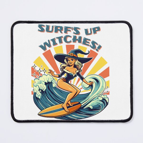 Item preview, Surf's UP Witches. Surfing Witch, retro halloween  designed and sold by Fr0mtheMachine.