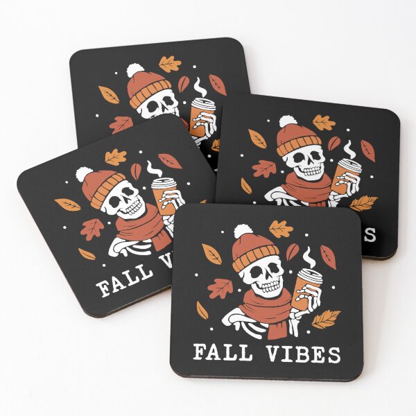 Item preview, Fall Vibes Skeleton Drinking Coffee designed and sold by kjanedesigns.