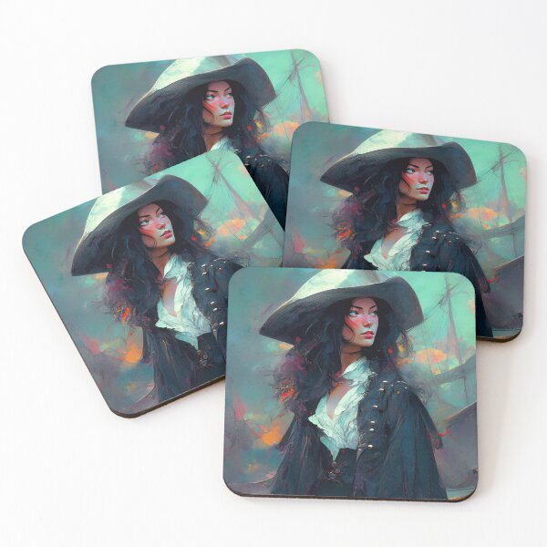 Item preview, Beautiful Dark Pirate Woman designed and sold by bubblegoth.