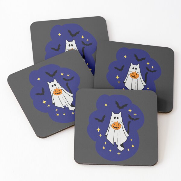 Item preview, Spooky Ghost with pumpkin and bats surrounding Halloween decor designed and sold by adesignworld.