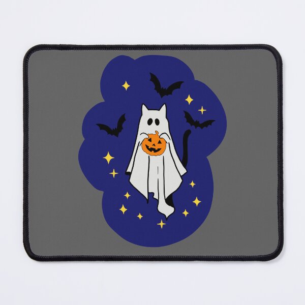 Item preview, Spooky Ghost with pumpkin and bats surrounding Halloween decor designed and sold by adesignworld.