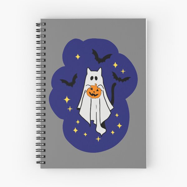 Item preview, Spooky Ghost with pumpkin and bats surrounding Halloween decor designed and sold by adesignworld.
