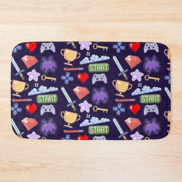 Item preview, Colorful pixel art videogame pattern designed and sold by ruelessdesign.