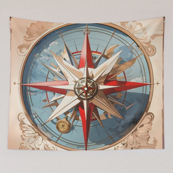 Item preview, Retro Compass Rose designed and sold by Inspira Viagens.