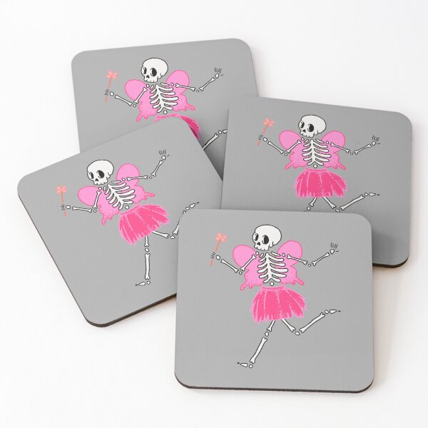 Item preview, Skeleton with pink tutu and fairy wings with wand designed and sold by adesignworld.
