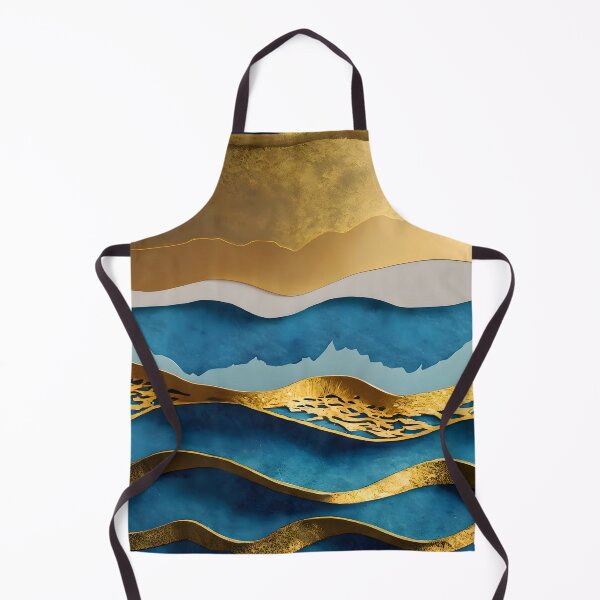 Item preview, Gold and Blue Ocean Waves designed and sold by Golden-Feathers.