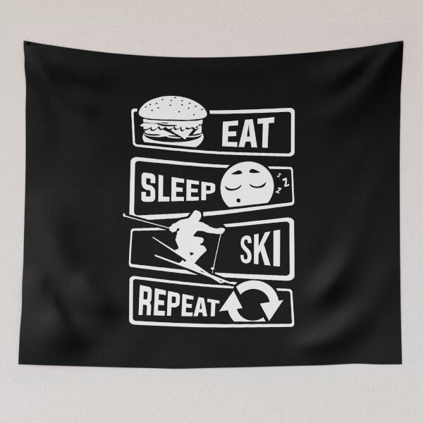 Item preview, Eat Sleep Ski Repeat - Skiing Skiing Winter designed and sold by anziehend.