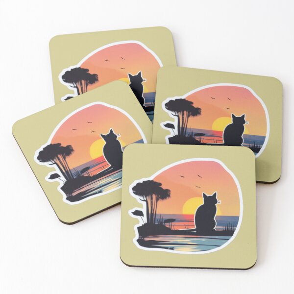 Item preview, cat and sunset designed and sold by SketchysDESIGNS.