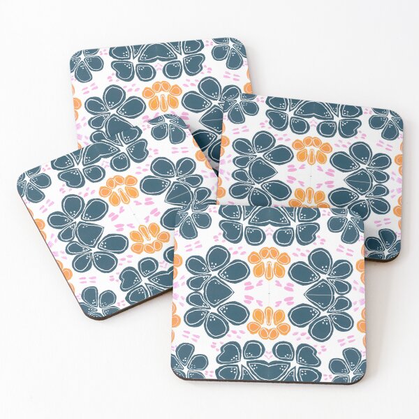 Item preview, Navy and Orange Flower Print  designed and sold by LavishWithLove.