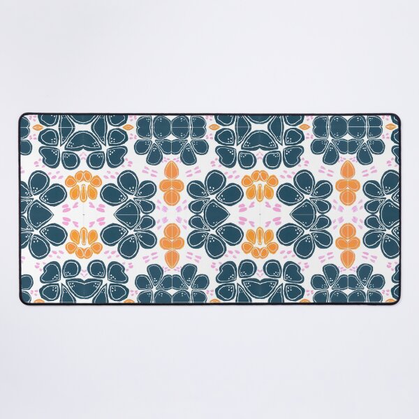 Item preview, Navy and Orange Flower Print  designed and sold by LavishWithLove.