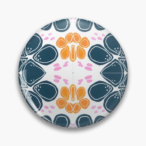Item preview, Navy and Orange Flower Print  designed and sold by LavishWithLove.