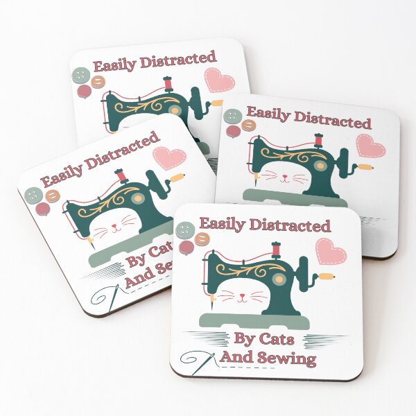 Item preview, Easily Distracted By Cats And Sewing designed and sold by Wiss2Arts.
