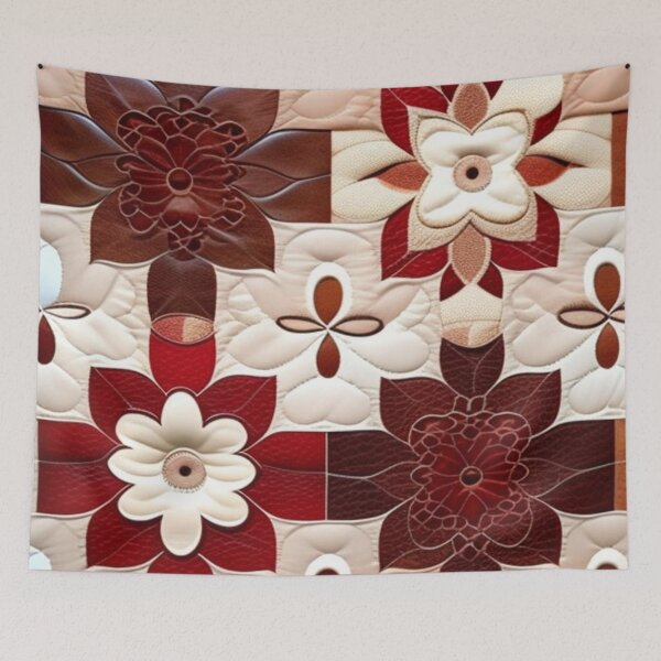 Item preview, Leather Patchwork quilt  designed and sold by Roxburylane.